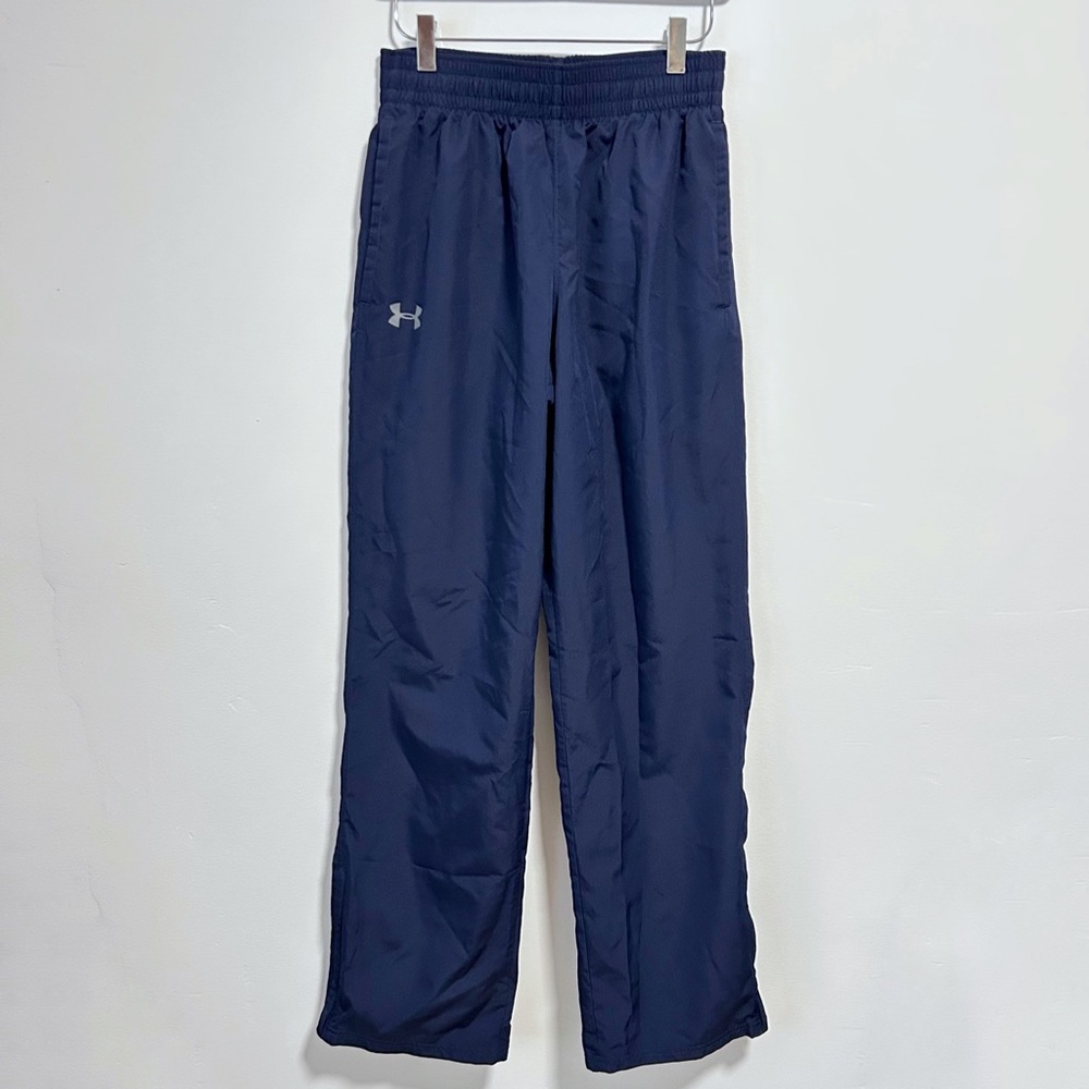 Under Armour HeatGear Loose Athletic Pants Men’s Small Navy Blue Swishy Gray